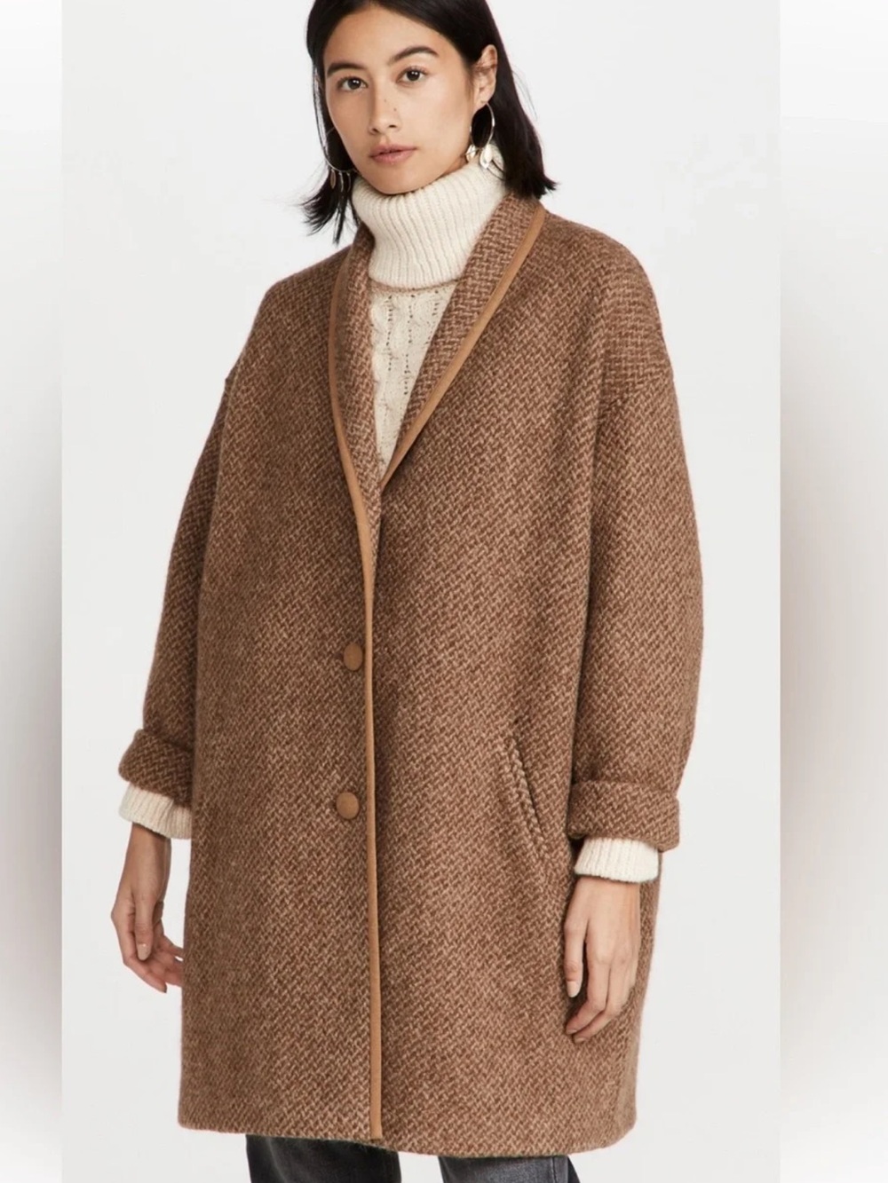 Isabel Marant Womens Brown Wool-Blend Oversized Coat. Fr 38 like new